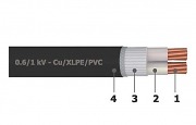 0.6/1 kV unarmoured 2 cores cables - Cu/XLPE/PVC